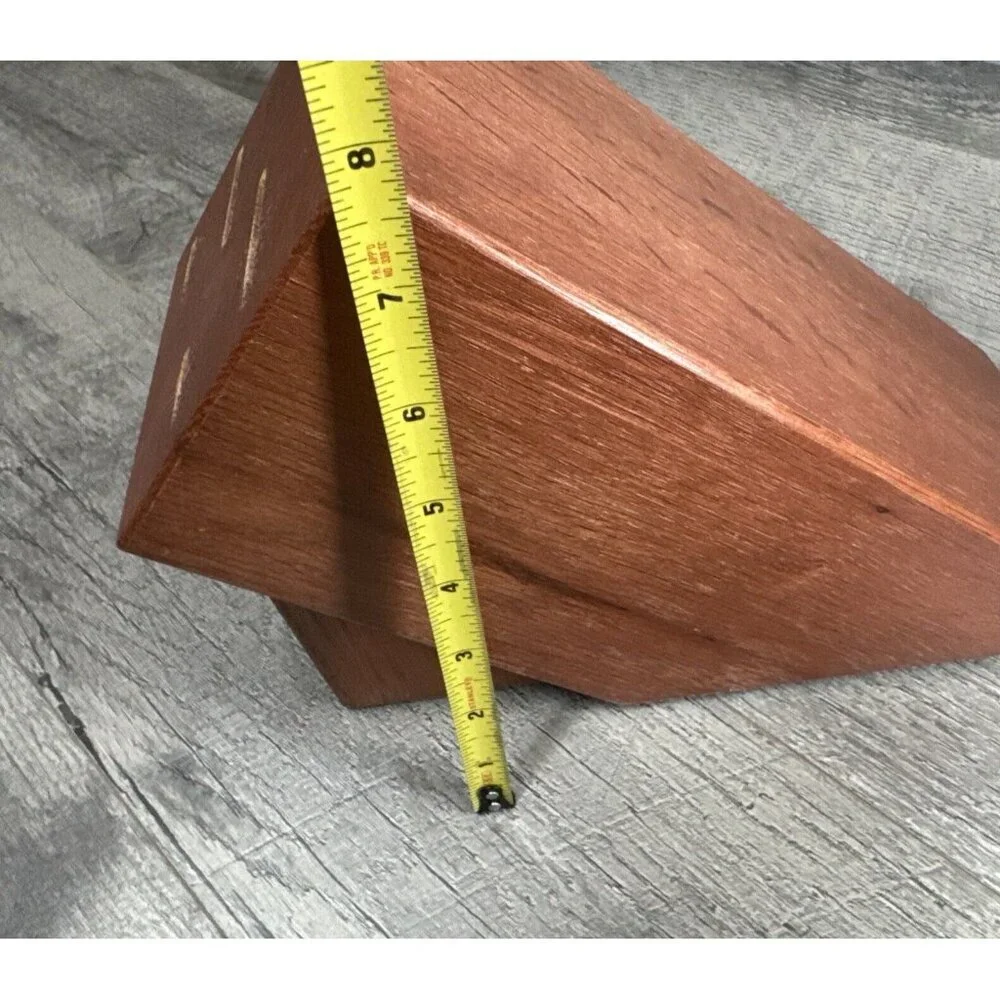Cutco 5 Slot Knife Block Honey Oak Wood Heavy‎ with Side Scissor Holder USA Made